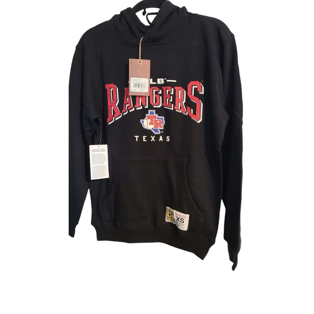 Texas Rangers L  Mitchell & Ness‎ Hoodie  MLB Baseball New. Size XS